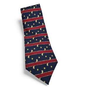 Tommy Hilfiger 100% Silk Tie Golf Club Star Navy Red USA Classic 4x56 Preppy EUC